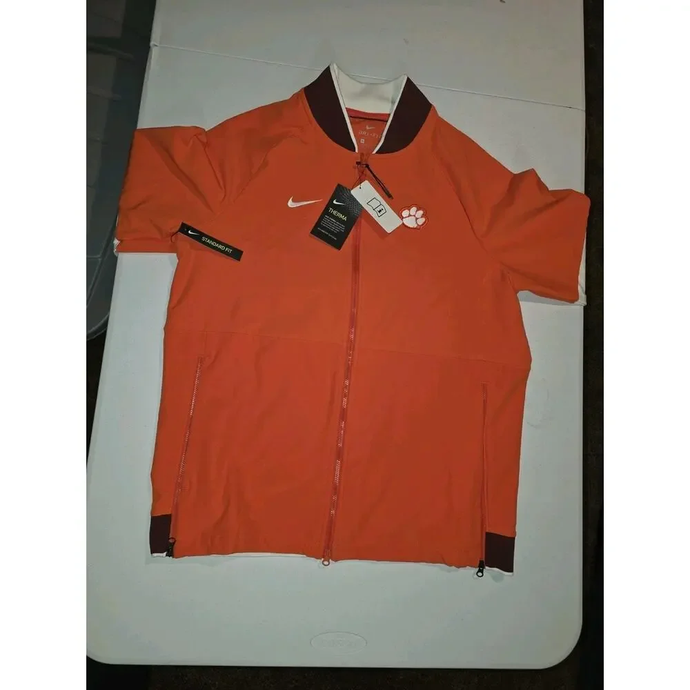Nike Clemson Tigers Sideline Therma Full Zip Jacket Men's Medium AO5854 Orange